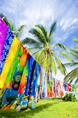 typical fabrics, Bathsheba, East coast of Barbados, Caribbean