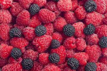 raspberries and blackberries