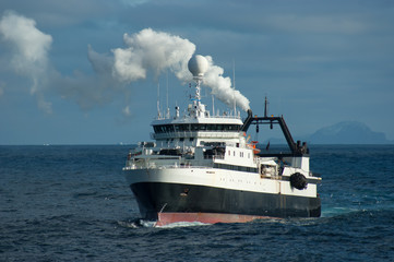 Catcher boat in antarctic area