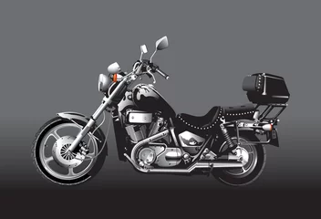 Plexiglas foto achterwand Zwarte motorfiets © Smulsky