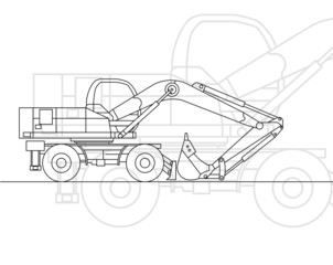 Dredge. Vector background