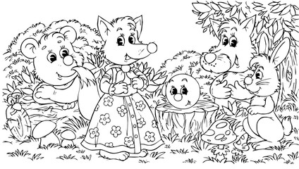 Roly-Poly, Bear, Fox, Wolf and Hare