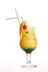 Tropical cocktail in glass