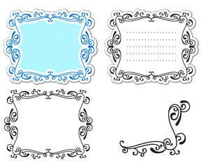 Set of abstract curly labels