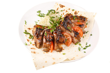 Barbecue Spare Ribs on a plate