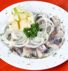 Marinated herring fillets