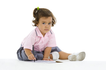 Naklejka premium cute girl writing