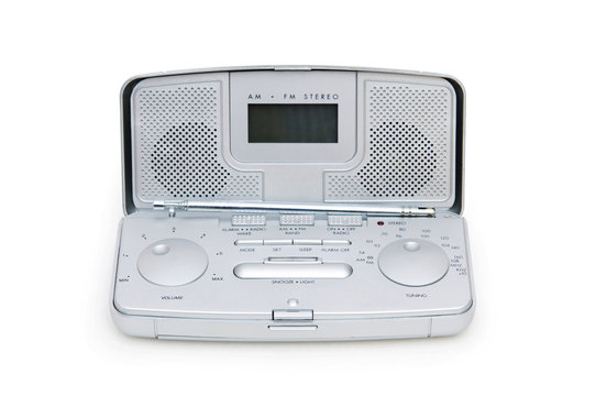 Silver radio isolated on the white background