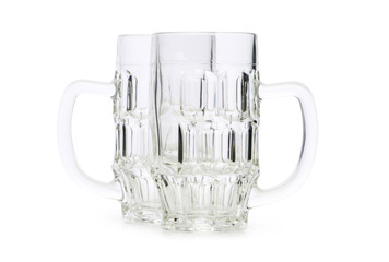 Beer glasses isolated on the white background