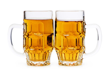 Beer glasses isolated on the white background