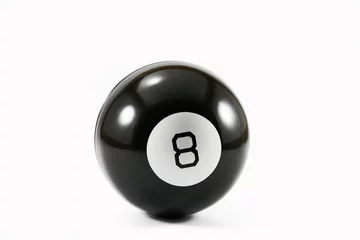 Poster Ball Sports eight ball on white background