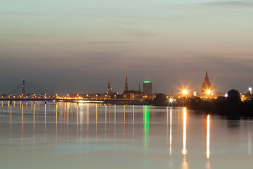 Fototapeta na wymiar Panorama of night city