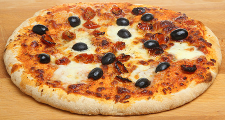 Pizza with Cheese, Tomatoes and Olives
