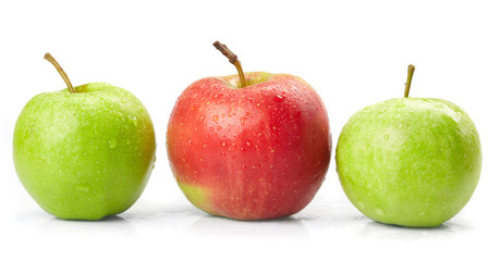 apples on the white background