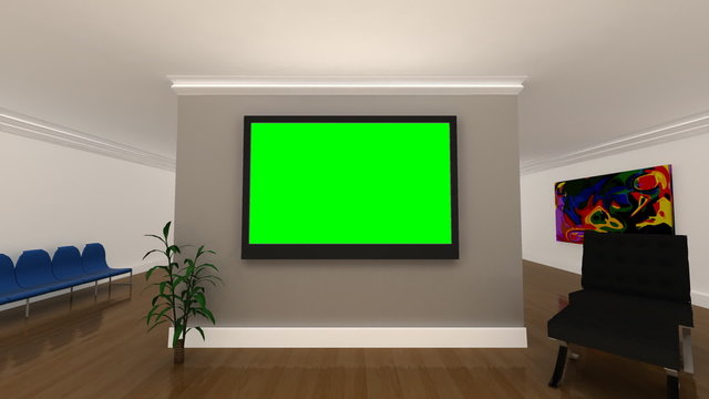 Green Screen Background Interior Office