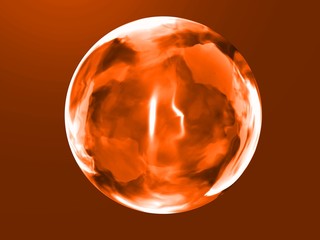 half-transparent orange bubble on dark background