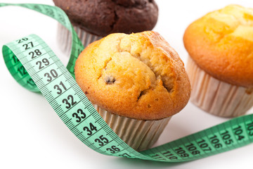 muffins with measuring tape