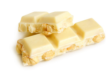 White chocolate pieces with nuts