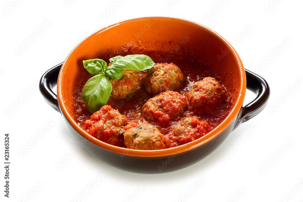 Canvas Prints bowl with meatballs -ciotola con polpette al sugo