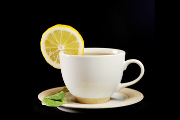 cup of tea with lemon