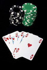royal flush on the table