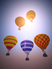 Fototapeta premium Balloons at sunset