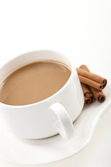 cup of coffee with cinnamon