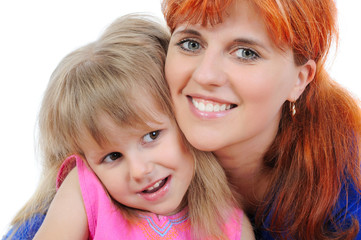 little girl with her mother