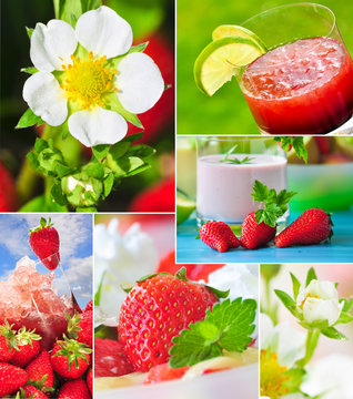 Erdbeer-Collage