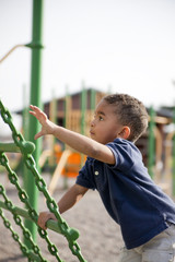 Multi-racial boy at the park