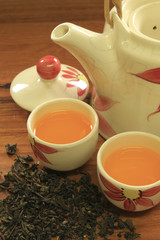 chinese tea in ceramic pot