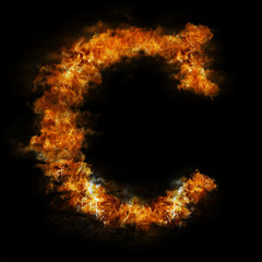 Flame in shape of letter C
