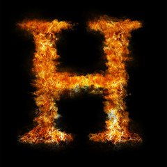 Flame in shape of letter H