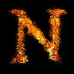 Flame in shape of letter N