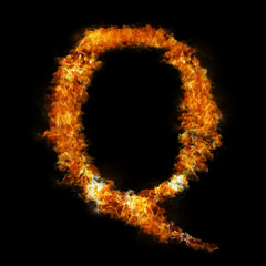 Flame in shape of letter Q