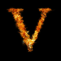 Flame in shape of letter V