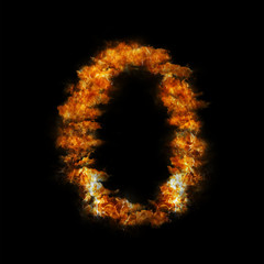 Flame in shape of figure zero