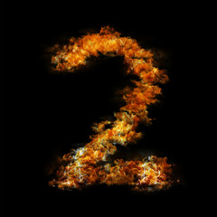 Flame in shape of figure two