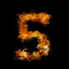 Flame in shape of figure five