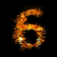 Flame in shape of figure six