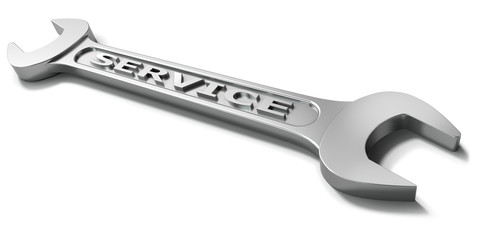 Service spanner symbol (3d illustration)