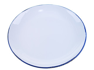 country style dinner plate isolated on white background