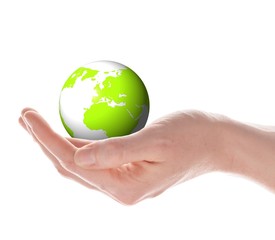 the globe in your hand concept