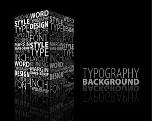 Abstract design and typography background with 3D element © Petr Vaclavek