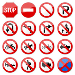 Road Sign Glossy Vector (Set 6 of 8)