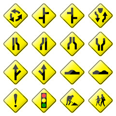 Road Sign Glossy Vector (Set 2 of 8)