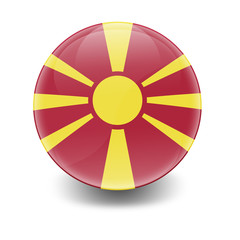 Fototapeta premium Esfera brillante con bandera Macedonia