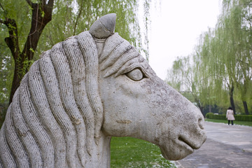 chine,beijing : voie des esprits, tombeau des ming