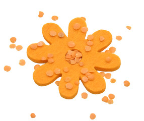 Linsen mit Filzdekoration