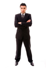 young business man full body on white background
